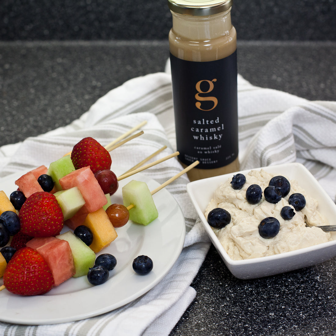Fruit Kebab With Salted Caramel Cream Cheese Dip – Gourmet Inspirations Canada
