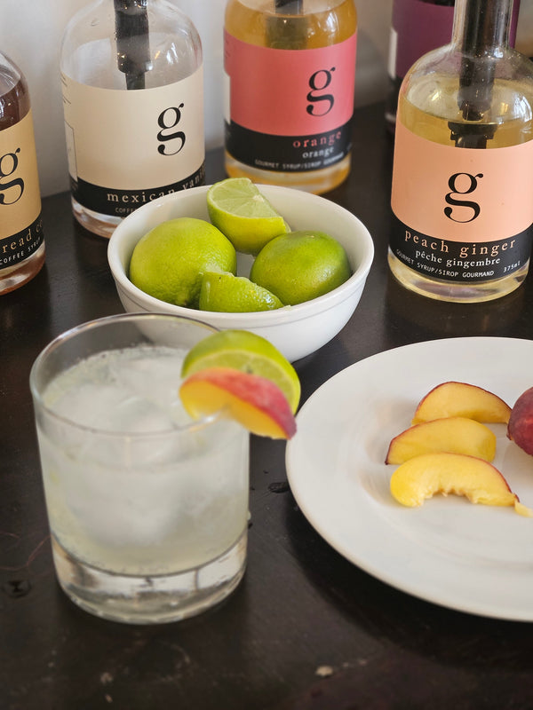 Peach Spritzer with Lime Sparkling Water