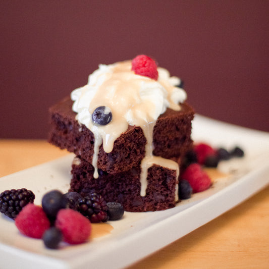Dark Chocolate Pound Cake with Decadent Toppings