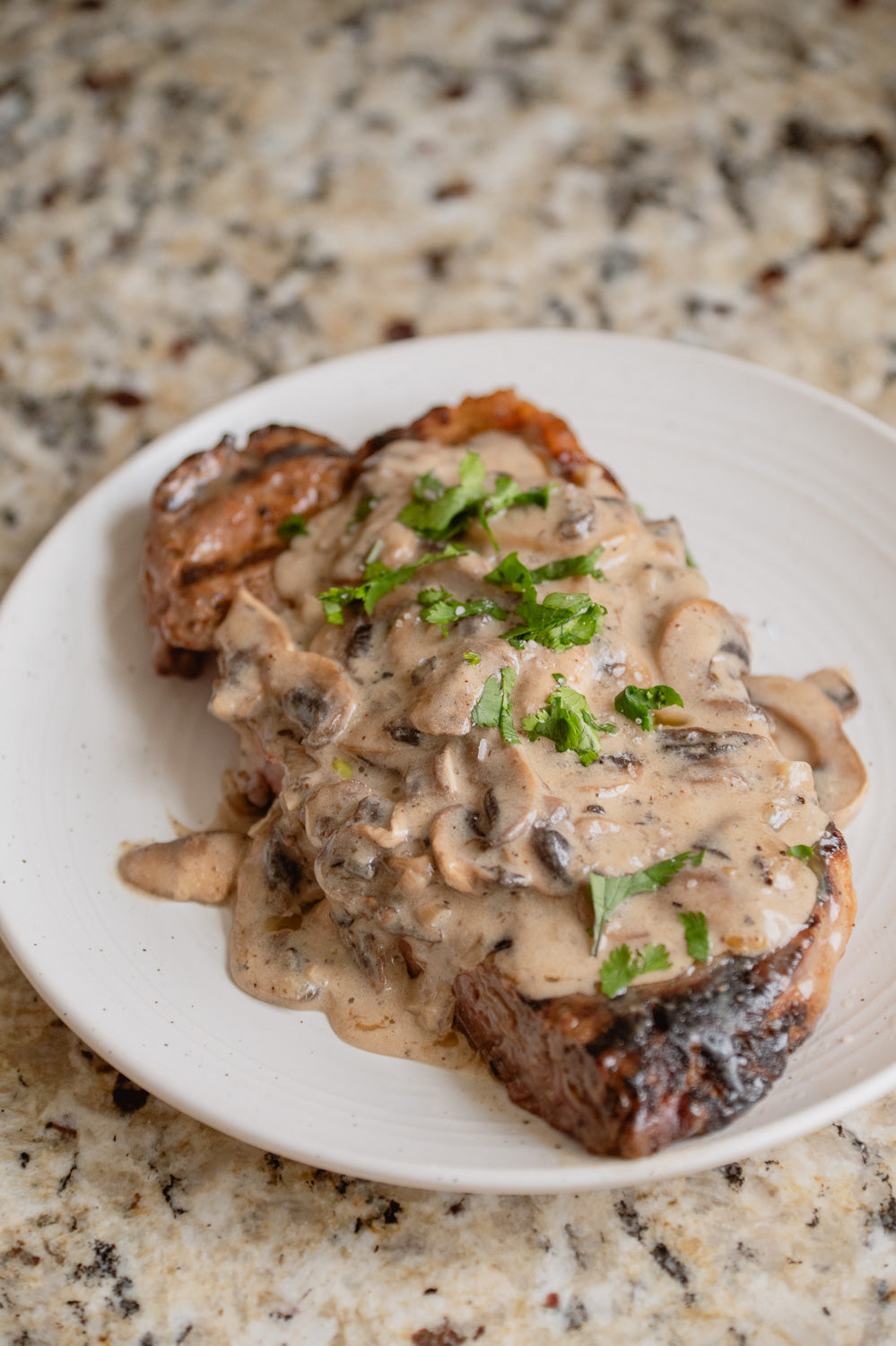 Grilled Steak with Creamy Peppercorn Whisky Sauce