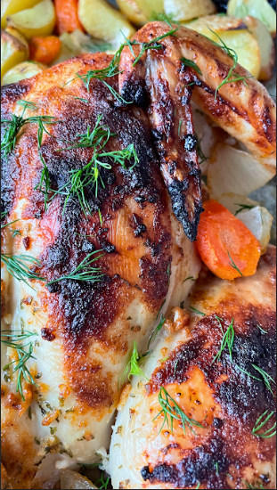 Gourmet Inspirations Juicy, Oven Roasted, One Pan Roast Chicken 🍗🍴