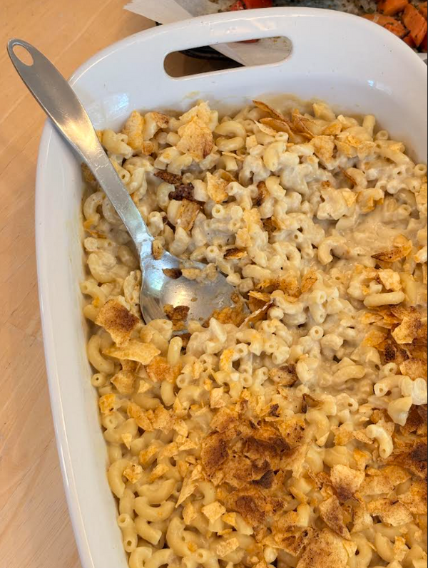 Fall Mac and Cheese with Crispy Potato Chip Topping