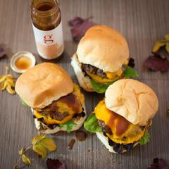 Cracked Pepper Beef Burgers with Bourbon BBQ Sauce