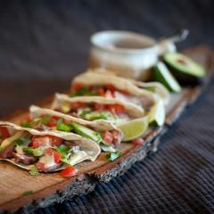 Steak Tacos with Creamy Peppercorn Whisky Sauce