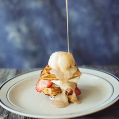 Waffles With Salted Caramel Sauce