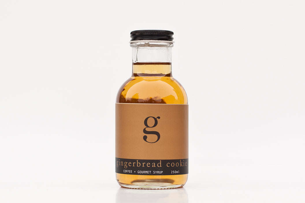 Gingerbread Cookie gourmet coffee syrup 250ml bottle, made in Manitoba