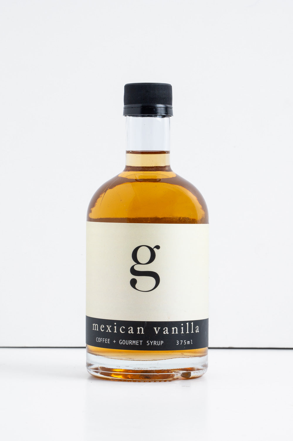Bottle of Gourmet Inspirations Mexican Vanilla Coffee Syrup – aromatic and rich vanilla flavor.